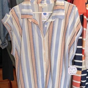 Gauzy short sleeve button up shirt